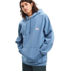 Stussy Mens Blue wave Dragon Graphic Hoodie Sweatshirt Large